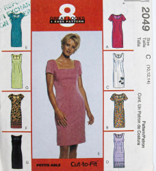 2049 McCalls 8 GR8 SS /SLEEVELESS DRESSES PATTERN 18-22 OR 10-14 or 4-8 CHOICE UNCUT